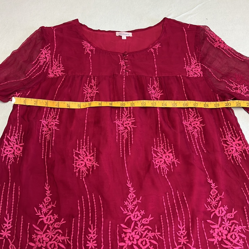 SOLD - Sundance Cora Embroidered Cupro Tunic Top
Wineberry Pink/Red (Large) - Picture 6 of 10